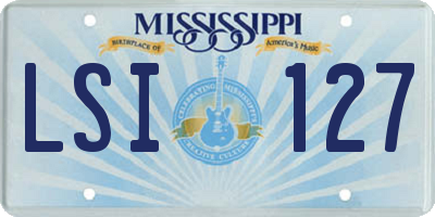 MS license plate LSI127