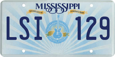 MS license plate LSI129