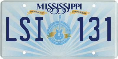 MS license plate LSI131