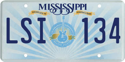 MS license plate LSI134