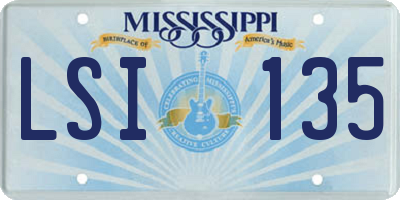MS license plate LSI135