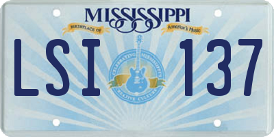 MS license plate LSI137