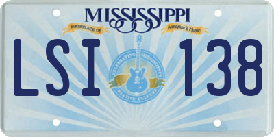 MS license plate LSI138