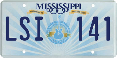 MS license plate LSI141