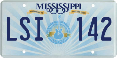 MS license plate LSI142