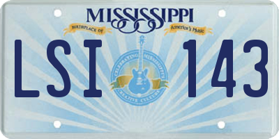 MS license plate LSI143