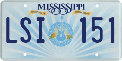 MS license plate LSI151