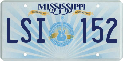 MS license plate LSI152