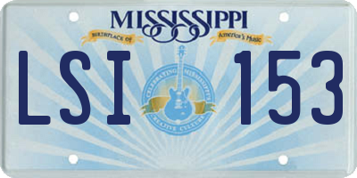 MS license plate LSI153