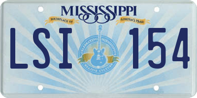MS license plate LSI154