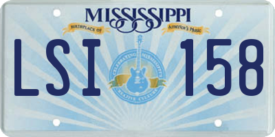 MS license plate LSI158