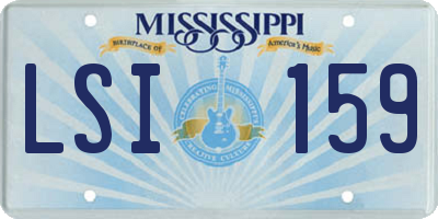 MS license plate LSI159