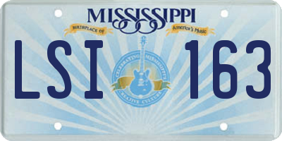 MS license plate LSI163