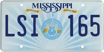MS license plate LSI165