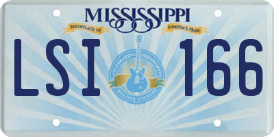 MS license plate LSI166