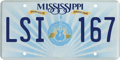 MS license plate LSI167