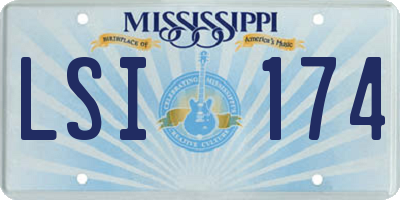 MS license plate LSI174