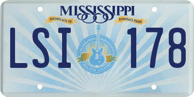 MS license plate LSI178