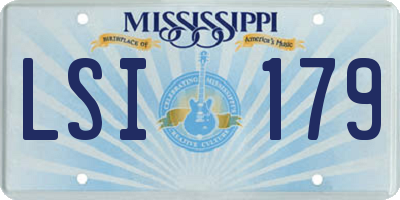 MS license plate LSI179
