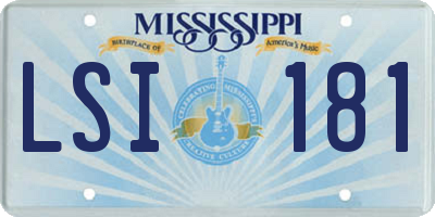 MS license plate LSI181