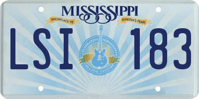 MS license plate LSI183