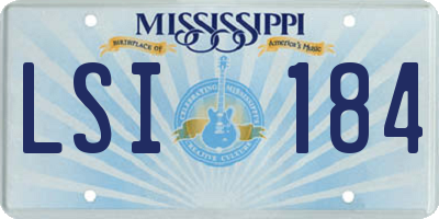 MS license plate LSI184