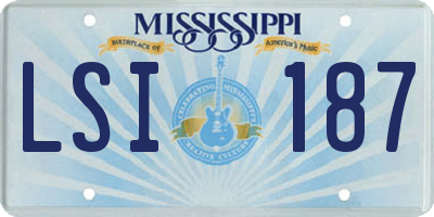 MS license plate LSI187