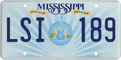MS license plate LSI189