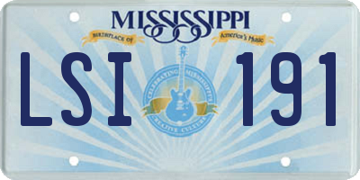 MS license plate LSI191