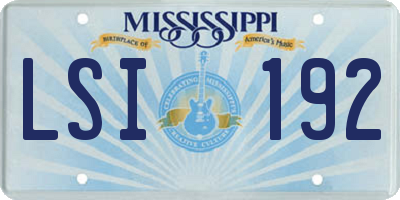 MS license plate LSI192