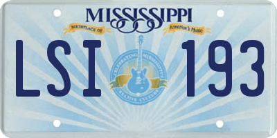 MS license plate LSI193