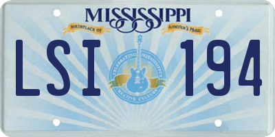 MS license plate LSI194