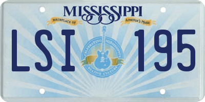MS license plate LSI195