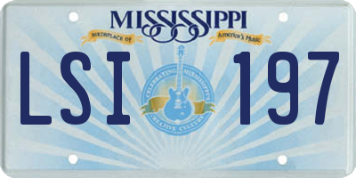 MS license plate LSI197