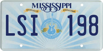 MS license plate LSI198
