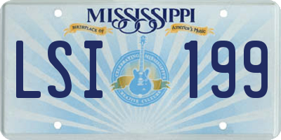 MS license plate LSI199