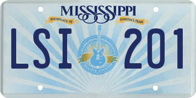 MS license plate LSI201