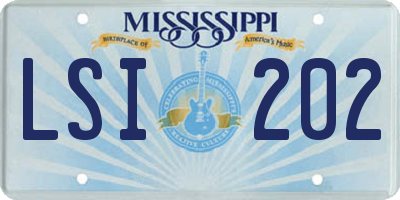 MS license plate LSI202