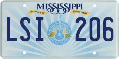 MS license plate LSI206
