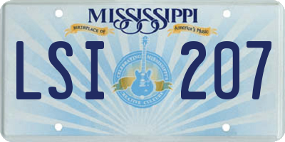 MS license plate LSI207