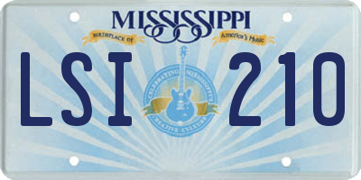 MS license plate LSI210