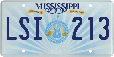 MS license plate LSI213