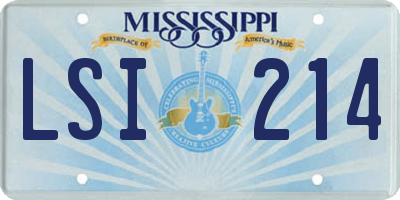 MS license plate LSI214