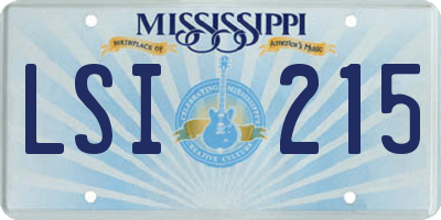 MS license plate LSI215