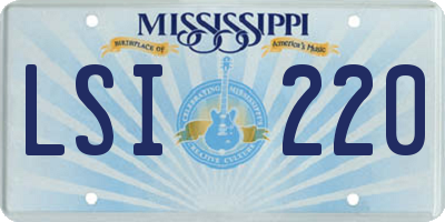 MS license plate LSI220