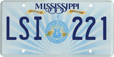 MS license plate LSI221