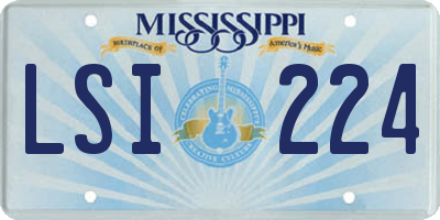 MS license plate LSI224
