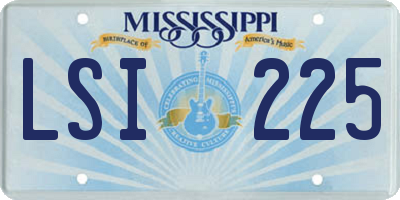 MS license plate LSI225