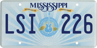 MS license plate LSI226