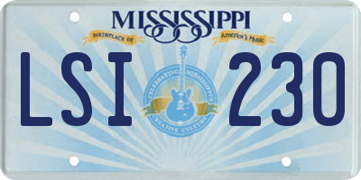MS license plate LSI230